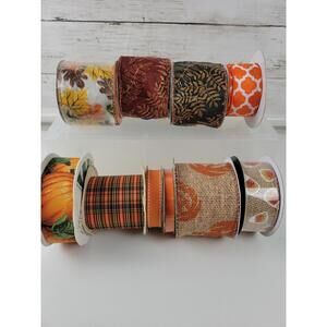 Fall Ribbon Lot 10 Spools – Autumn Craft & DIY Decorations